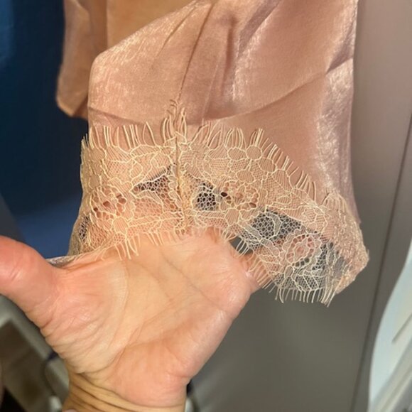 NWT Women’s Camisole Set Satin Lace Cami Short Set Coral Pink Summer Sleepwear - Picture 12 of 12